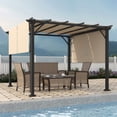 thumbnail image 2 of GAZEBETER 10 x 10 ft Outdoor Pergola with Retractable Canopy,Metal Steel Frame,Sun Shade Shelter for Garden,Backyard and Deck,Beige, 2 of 12