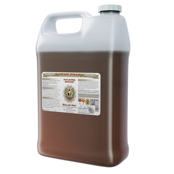 Dog Bowel Support, VETERINARY Natural Alcohol-FREE Liquid Extract, Pet Herbal Supplement 64 oz
