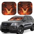 thumbnail image 1 of Fotbe Magma Fire Black Dragon Juego de 2 Piezas de Parasoles para Parabrisas | Bloqueador Solar para Auto | Accesorios Plegables para Protección Solar Interior-Large, 1 of 6