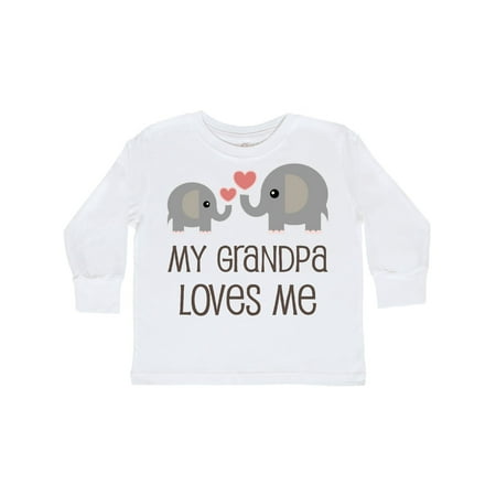 

Inktastic My Grandpa Loves Me Gift Toddler Boy or Toddler Girl Long Sleeve T-Shirt