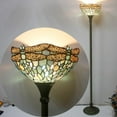 thumbnail image 3 of WERFACTORY Tiffany Floor Lamp Sea Blue Stained Glass Dragonfly Light 12X12X66 Inches Pole Torchiere Standing Corner Torch Uplight Decor Bedroom Living Room Home Office S147 Series, 3 of 8