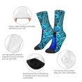 thumbnail image 3 of Rateoe Beautiful Blue Peacock Pattern Children's Socks, Socks Gifts ,kids Crew Soft Cotton Socks , Moisture-Wicking, Durable, Ideal for Daily Wear & Sports, 3 of 5