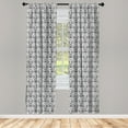 thumbnail image 4 of Ambesonne Acanthus Window Curtains, Baroque Curly Motif, Each 28" W x 63" L, Charcoal Grey White, 4 of 4