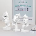 thumbnail image 4 of No Hear No See No Speak White Abstract Thinker Statue Set, Silence is Gold Modern Resin Art Decorative Objects for Home and Office Desktop, White A-41 Design, 4 of 4