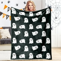 Eolstice Seasonal Halloween Print Fleece Blanket for Home Use, Soft Throw for Sofa Office and Car, Holiday Themed Comfort Blanket for Movie Nights and Relaxation