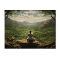 thumbnail image 3 of Designart "Sacred Moments in Green Yoga" Yoga Print on Natural Pine Wood, 3 of 5