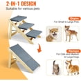 thumbnail image 3 of Wood Pet Stairs/Pet Steps, 2-in-1 Foldable Wooden Dog Stair for Beds, Sofa and Cars, Dog Stairs & Ramp with 3 Steps for Small Medium Large Pet, up to 150 lbs, 3 of 23