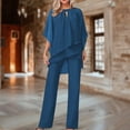 thumbnail image 2 of Conjunto de pantalón superior en capas para mujer pantalón superior de manga de murciélago suave ropa informal para mujer Hugtrwg Para estrenar, 2 of 9