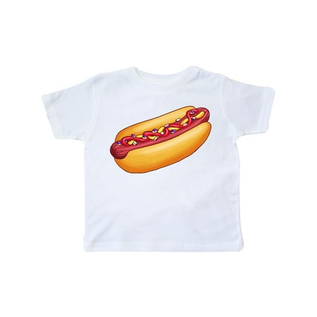 Hot Dog Illustration with Mustard Onions and Ketchup Toddler T-Shirt