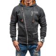 thumbnail image 1 of Men Hoodie Jacket Side Zip Sweatshirt Hooded Coat Outerwear Tops, 1 of 2