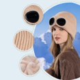 thumbnail image 3 of HJYCHN Winter Hats for Women Windproof Goggles Knitted Ski Hat Lined Warm Wool Cap for Men and Women Winter Hat Beige One Size, 3 of 4
