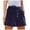 Navy, variant on OKBOP Womens Shorts Blue Drawstring Wide-Leg Casual Relaxed Fit Shorts