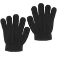 thumbnail image 5 of Guantes para niños de otoño e invierno, tejidos en color liso, con cinco dedos, cálidos, de 4 a 12 años (negros)., 5 of 5