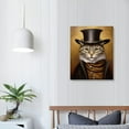 thumbnail image 4 of ONETECH  Cat Dressed Cowboy Wall Art Cute Pet Decor Animal Canvas Print Vintage Painting Canvas Cat Lover Wall Decor for Living Room Bathroom Bedroom Home, 4 of 5