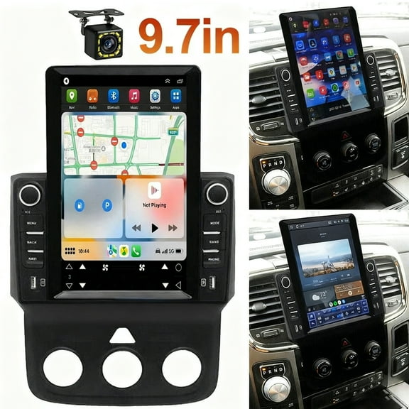 Gsuatey 4 64GB Android Car Stereo for Dodge Ram 1500 2500 3500 2013-2019 Wireless Carplay Android Auto, 9.7 Inch Touchscreen Car Radio GPS Navi WiFi Bluetooth Backup Camera FM EQ SWC