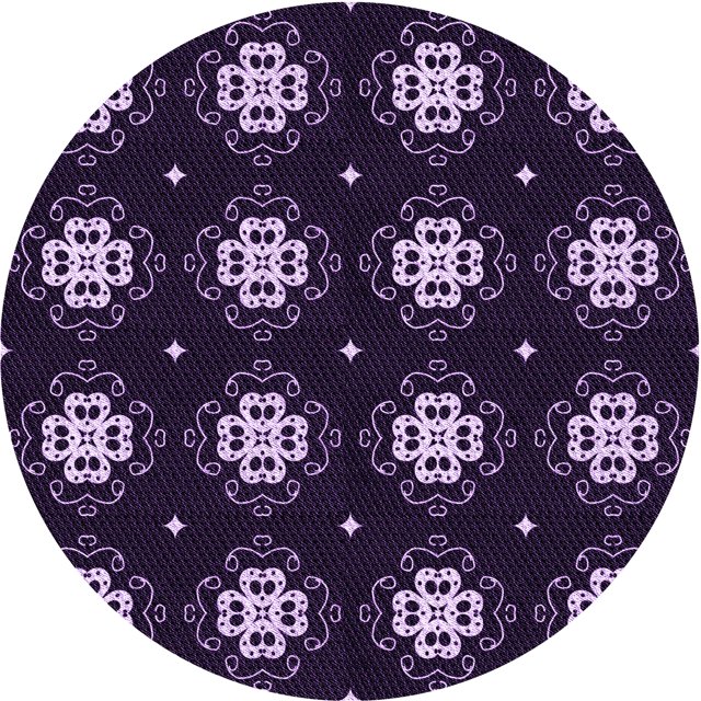 Ahgly Company Tapis d'Intérieur Lavable en Machine Carré Transitionnel Violet Sage Bush, 3 Pieds Carré
