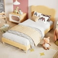 thumbnail image 7 of Huisuilinss Twin Size Bed Frame,Upholstered Bed Frame,Full Bed Frame,Platform Bed Frame With Velvet Scallop Headboard,No Box Spring Needed,Wooden Slats,Noise Free For Girls Boys, 7 of 7