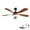 Matte Black ABS, variant on 45 Inch Smart Ceiling Fan with Light 18W Tri Color Dimmable LED Alexa APP Control Quiet Reversible Motor Memory Function Timer