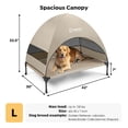 thumbnail image 5 of Veehoo Outdoor Dog Bed with Removable Canopy, Cooling Elevated Dog Cot Bed, Large, Beige Coffee, 5 of 8