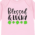 thumbnail image 4 of Inktastic Blessed and Lucky 4 Leaf Clovers St. Patrick's Day Boys or Girls Long Sleeve Baby Bodysuit, 4 of 5