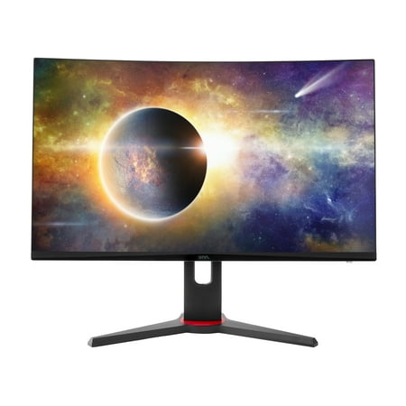 onn. 27" Curved QHD (2560 x 1440p) 165Hz 1ms Adaptive Sync Gaming Monitor with Cables, Black
