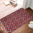 thumbnail image 4 of Pofeuu Red Floral Print Flannel Doormats Rug16"x24"Rug Washable Doormats Indoor Outdoor Rugs for Layered Front Door Mats, Porch, Kitchen, Entryway, 4 of 7