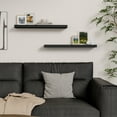 thumbnail image 6 of Jouetondream 31X7 2PCS Floating Shelves, Wood Floating Shelves for Wall, Storage Shelves for Living Room Bedroom Kitchen Bathroom,Black, 6 of 8