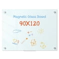thumbnail image 2 of Glass Dry Erase Board with Magnets & Markers, Frameless Magnetic Whiteboard for Wall, Stain Resistant, Easy Clean, for Office, Home, Classroom, 2 of 7