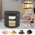 thumbnail image 4 of Large Hat Storage Box for Women & Men, 19" D x 17" H Oversized Hat Box Organizer，Foldable Round Travel Hat Boxes with Dustproof Lid, Stuffed Toy Storage Bin Bag (Dark Gray), 4 of 7
