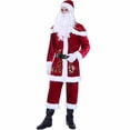 thumbnail image 1 of Hombres, niños, adultos, niños, Navidad, Papá Noel, disfraz de Cosplay, Festival, fiesta de Navidad, conjunto de ropa, Tops, pantalones, sombrero, cinturón, chal, guantes, zapatos, 1 of 4