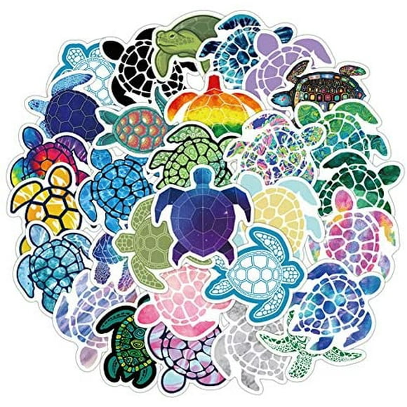Water Bottle Turtle Stickers Laptop Stickers Pack 41 Pcs Turtle Decals for Water Bottle Laptops Ipad Cars Luggages
