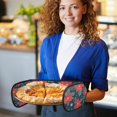 thumbnail image 6 of Yayeee Double Oven Mitt Kitchen Heat Resistant Baking 35" x7" Quilted Glove, Red Christmas Leaves, 6 of 6