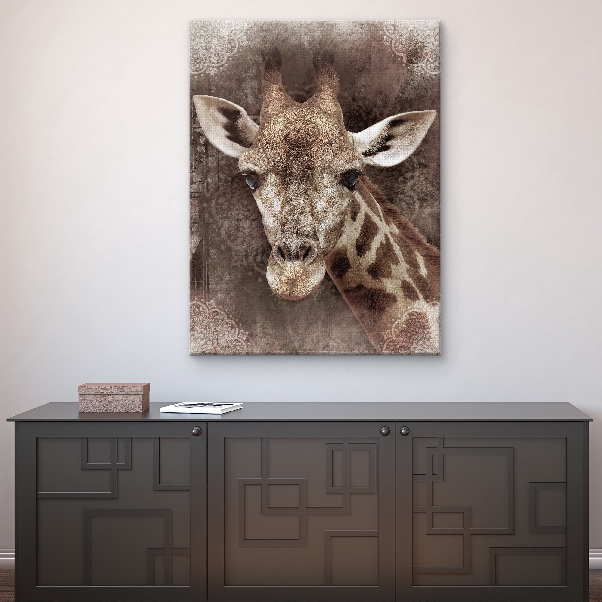 Masterpiece Art Gallery Global Giraffe I by Belle Maison Canvas Art Print 30" x 40"