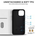 thumbnail image 5 of Funda antirrobo con cierre magnético para iPhone 13 Mini, compatible con carga magnética, piel sintética y TPU, diseño tipo cartera, ranuras para tarjetas, 5 of 5