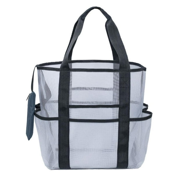 Bolso grande de playa Macarena organizador de playa de malla grande Blanco