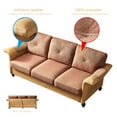 thumbnail image 3 of Ucloveria 1 Piece Sectional Sofa, Linen Fabric Faux Leather Couch Furniture, Three-Seat Chair, 3 of 7
