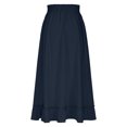 thumbnail image 7 of Amvlyk Skirts for Women Solid Elastic High Waist Ruffle Boho Skirt Summer Tiered Trendy Ankle-Length A-Line Skirt Fashion Flowy Drawstring Long Skirt for Beach Date Casual Outwear Party Walking, 7 of 7