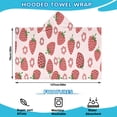 thumbnail image 2 of Strawberry Plants Fruit Flower Hooded Bath Towel，50"x30" for Ages 3 To 12 Kids, Quick Dry Lightweight Soft Microfiber Hood Beach Towel Cover Up for Kids, 2 of 7
