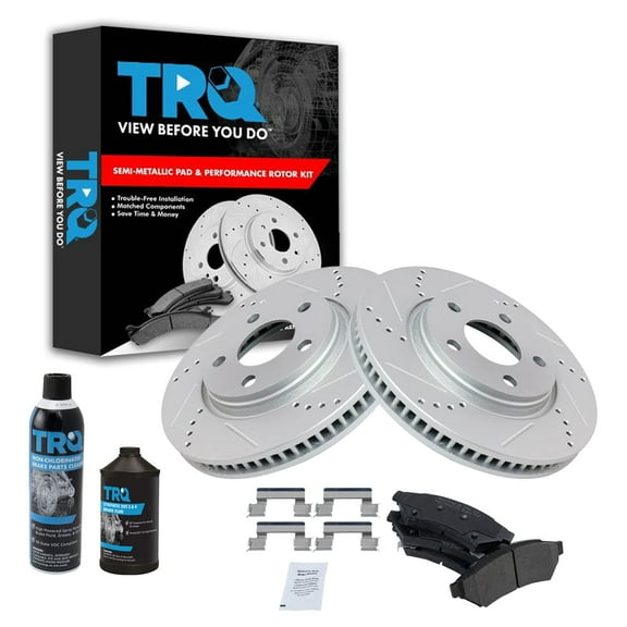 TRQ Performance Brake Rotor & & Metallic Pad Front Kit w/Chemicals BKA17729 Fits select: 2006-2007 BUICK LACROSSE, 2005 BUICK ALLURE