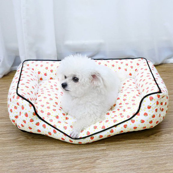 Nebwoak All Season Pet Bed for Small Medium Dogs Cats Kittens - Soft Breathable Orthopedic Support with Non-Slip Waterproof Bottom & Quilted Padding