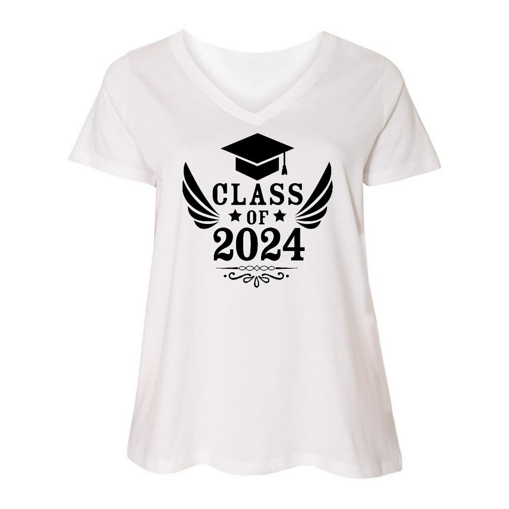 INKtastic Class of 2024 with Graduation Cap and Wings Women's Plus