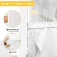 thumbnail image 3 of No Hook Sage Green Eucalyptus Shower Curtain with Snap in Liner Set, Weeping Botanical Farmhouse Leaves Waterproof Bathroom Curtains with See Through Top Window, Hotel Style Modern 60 x 72 Inch, 3 of 9