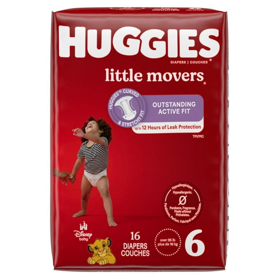 Huggies Little Movers Diapers Jumbo Pack - Size 6 16 each Package May Vary