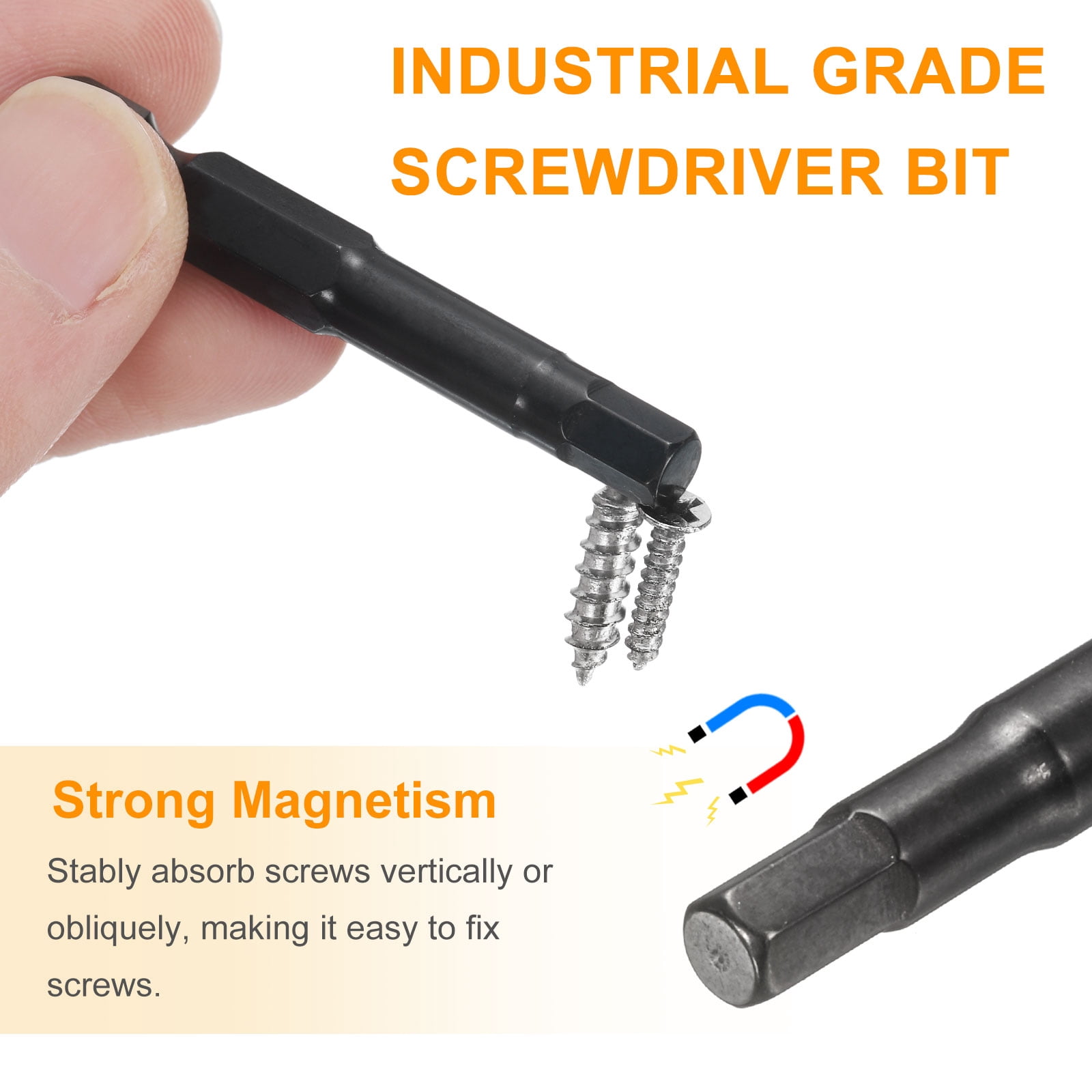 Uxcell 15pcs Hex Head Wrench Drill Bit 3mm(H3) Metric 1/4" Hex Shank 4"(100mm) Length S3 Steel Magnetic Impact Drivers Screwdriver Bit Industrial Grade Hexagon Electric Drill Bits