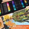 thumbnail image 3 of Bolígrafos de pintura acrílica TANMIT, 48 colores, doble punta, para material de arte, 3 of 8