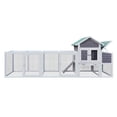 thumbnail image 6 of Aukfa 122" Large Chicken Coop Wood 2 Tier Chicken Run Cage w/ Nest Box for Outdoor, Backyard, Gray, 6 of 9
