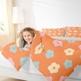 thumbnail image 3 of Homewish Watercolor Floral Queen Comforter Set,Orange Flowers Comforter Sets Queen,Light Gray Reversible,3-Piece,1 Comforter and 2 Pillowcases, 3 of 7