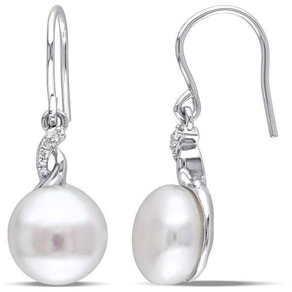 Everly Women's Cultured Pearl and Diamond Sterling Silver Earrings