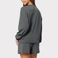 thumbnail image 7 of 2 Piece Outfits for Women Sweatsuit Sweat Shorts Sets Oversized Crewneck Sweatshirt Cozy Lounge Workout Tracksuit (XL, Gray), 7 of 7
