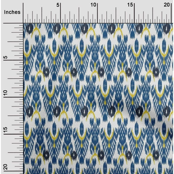 oneOone Organic Cotton Poplin Twill Fabric Tree Style Ikat Print Fabric By Yard 42 Inch Wide